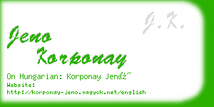 jeno korponay business card